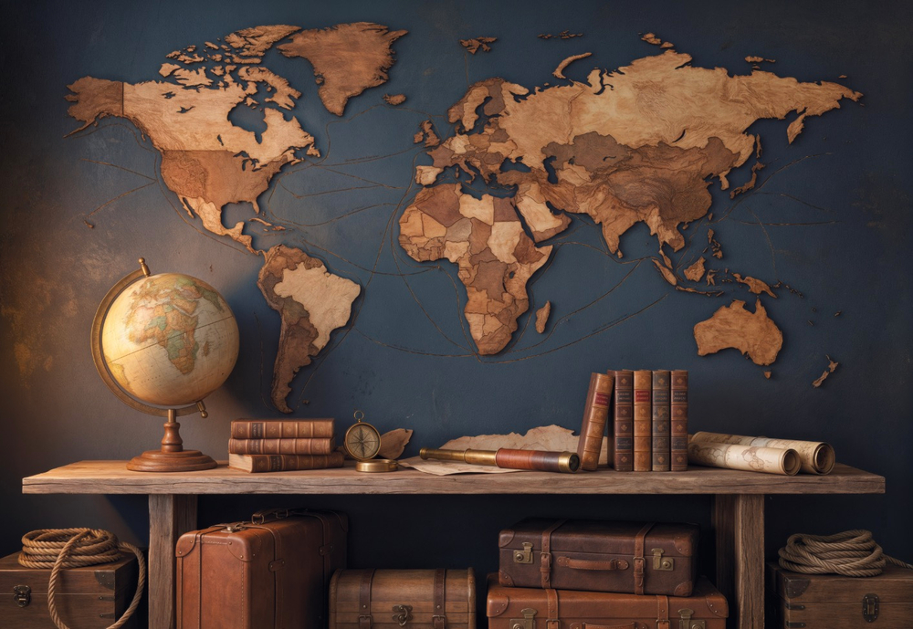 Карта винтаж 03.2026 - фон неопреновый