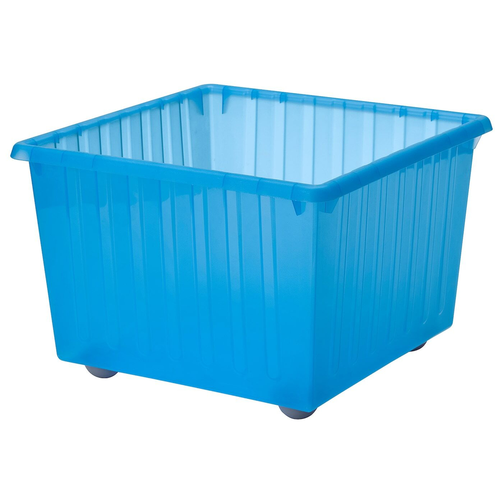 IKEA VESSLA  (ИКЕА ВЕССЛА)  -  Коробка для хранения на колесах, синяя, 39x39 см