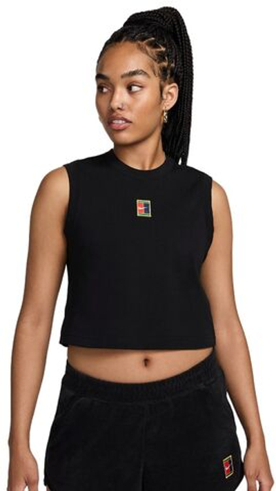 Топ теннисный NikeCourt Heritage Cropped Tennis Tank Top - Black