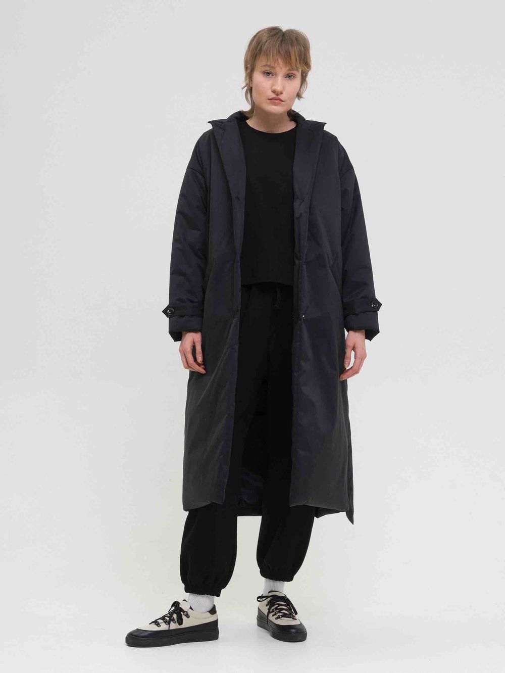 Плащ Утепленный FOS Черный Женский