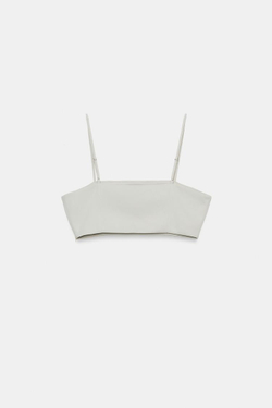 ZARA КРОП-ТОП С ПАЙЕТКАМИ, СЕРО-СИНИЙ