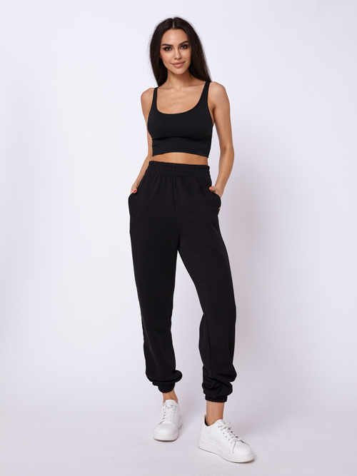 Брюки черные спортивные женские без начеса