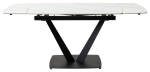 Стол М-City DISAUR Алатри (Alatri) 120 Белый мрамор матовый (Matt White Marble) керамика, Черный