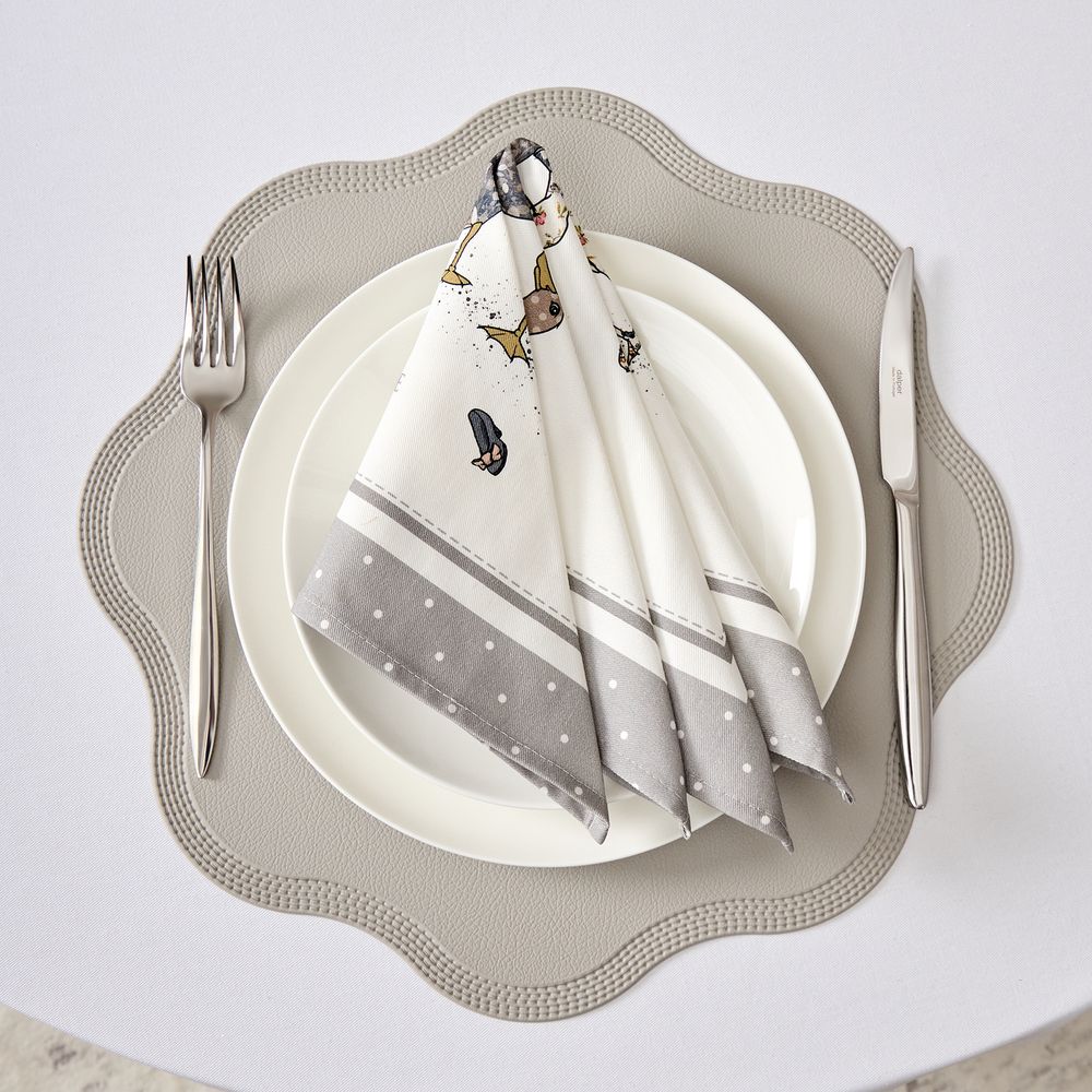 НАБОР САЛФЕТОК ИЗ 2-Х ШТ "FAMILY FARM" 40Х40СМ, ТВИЛ, 100% ХЛОПОК, СЕРЫЙ