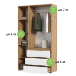 Шкаф Woodville Элла ШК 06 белый, дуб крафт золото