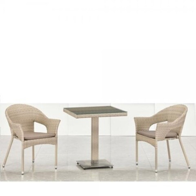 Стол и кресла на дачу T605SWT/Y79C-W85 Latte 2Pcs