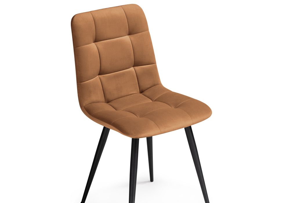 Стул на металлокаркасе Чилли велюр кирпичный / черный