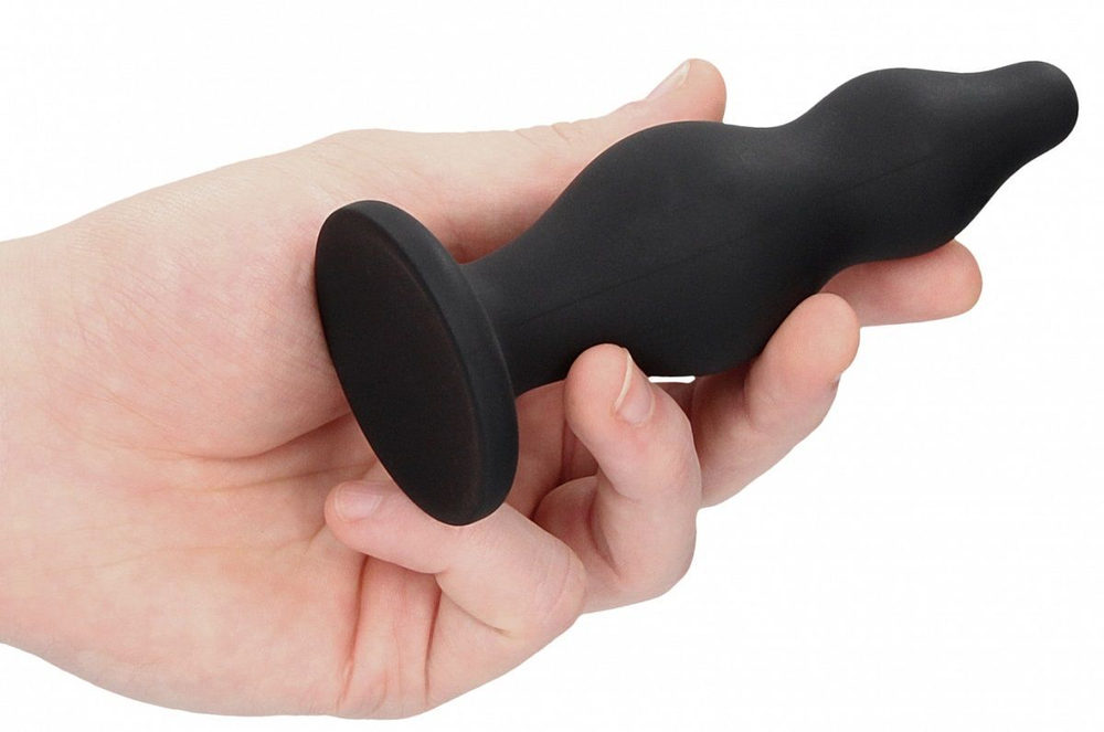 Черная анальная пробка Bubble Butt Plug - 11,6 см.