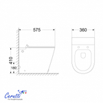 Унитаз приставной Ceruttispa АРГЕНТЕРА (ARGENTERA) Pulse CT7267 с функцией импульсного смыва (600х350х410)