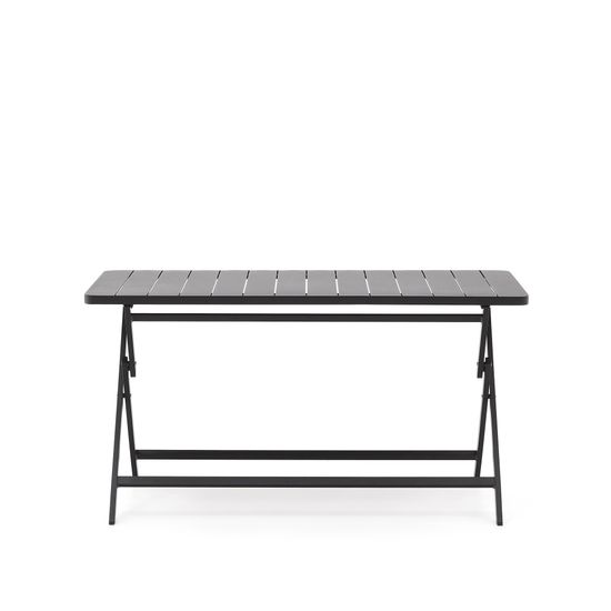 Складной уличный стол Torreta из алюминия с черной отделкой 140 x 70 см
