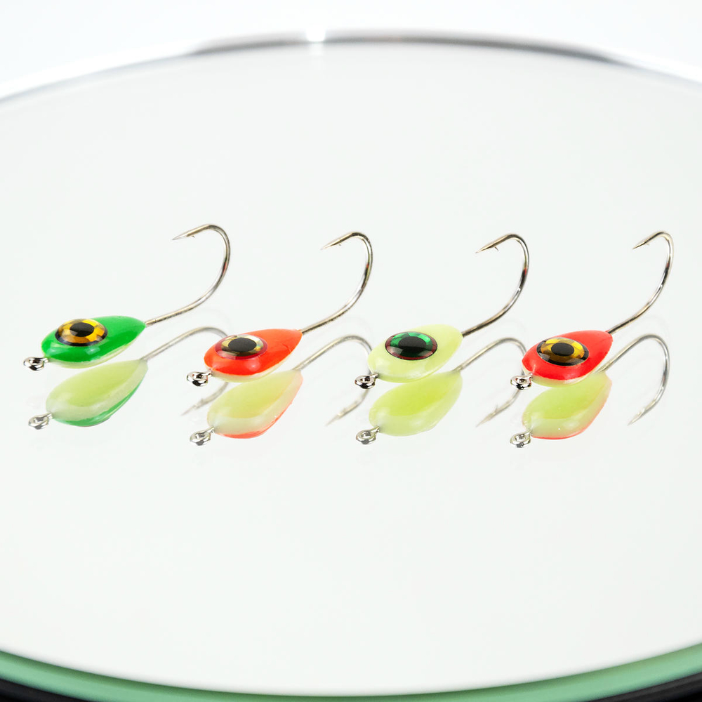 Мормышка фосфорная с флексом плавающая Lumicom 24-Ф, №2, ABC (набор 32шт)