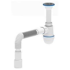 Сифон АНИ пласт д/умыв-ка/мойки бутылочный 1 1/2quot;x40 с гофрой 40х50 D-70мм C0515