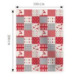 Плед новогодний 150х200 см, "Лоскутки", полиэстер, 210 г/м2, ЗОЛОТАЯ СКАЗКА, 592531