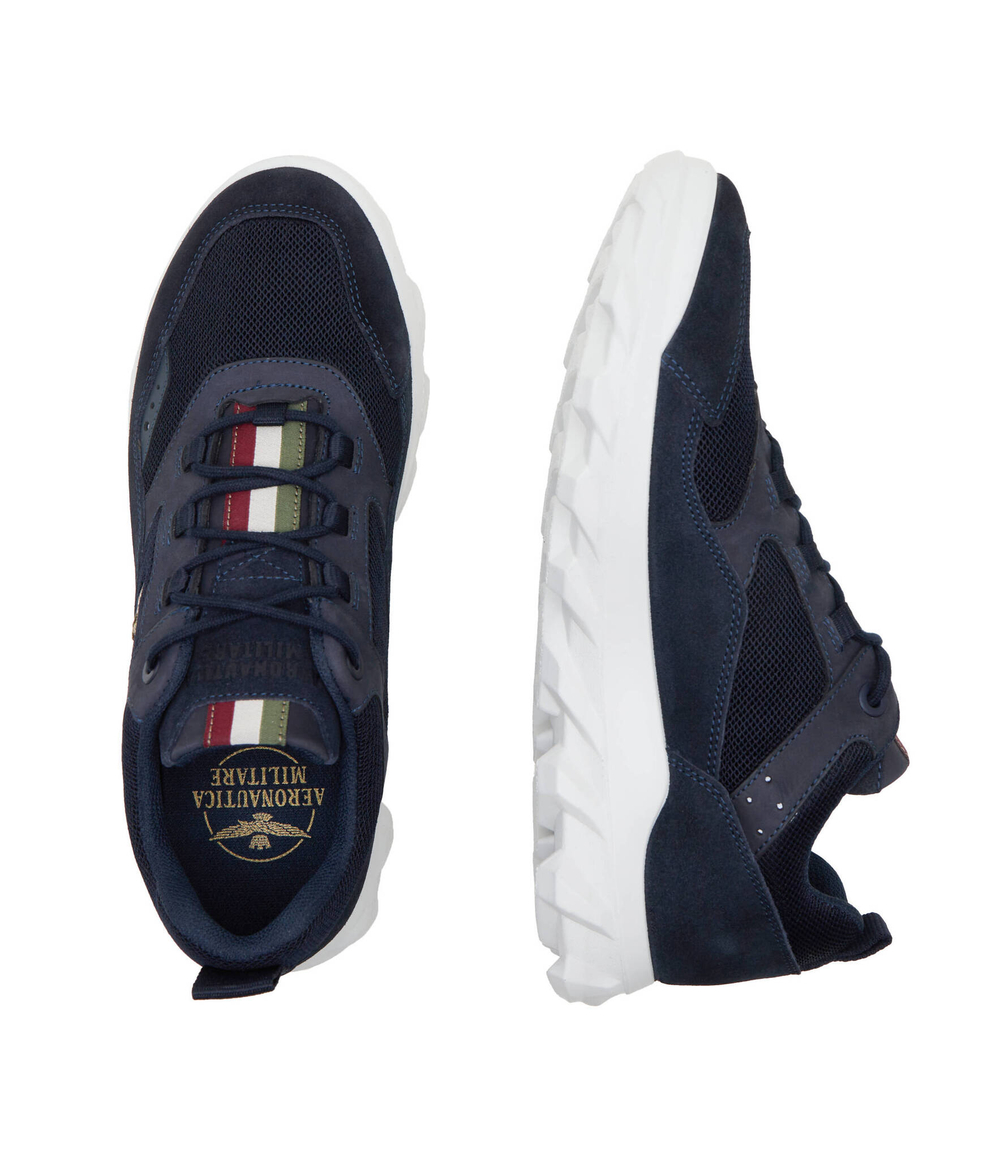 Кожаные кроссовки Aeronautica Militare - темно-синий(SC253CT3302)