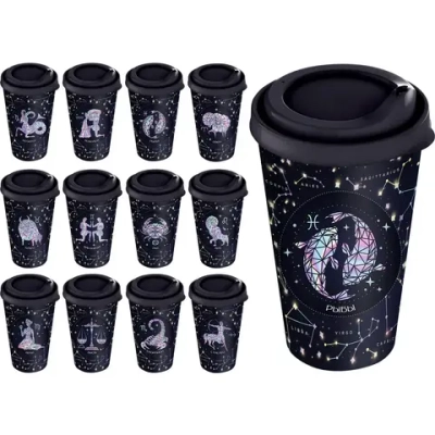 Стакан с крышкой 550мл «IZI-GO» с декором (синий) 222105812/02