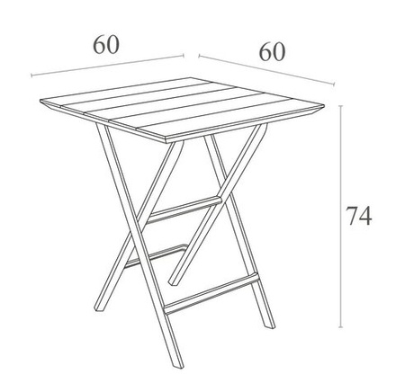 Стол пластиковый складной Siesta Contract Helen Folding Table 60, черный, 600х600х740 мм, черный