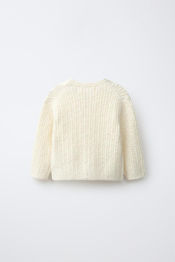 ZARA КАРДИГАН С ЦВЕТОЧНОЙ ВЫШИВКОЙ, ЭКРЮ