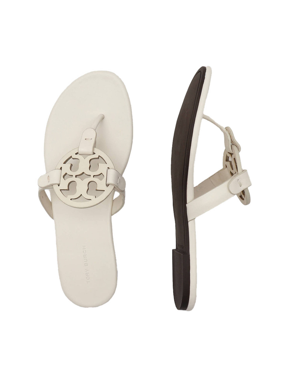 кожаное вьетнамки miller TORY BURCH - кремовый(90582)