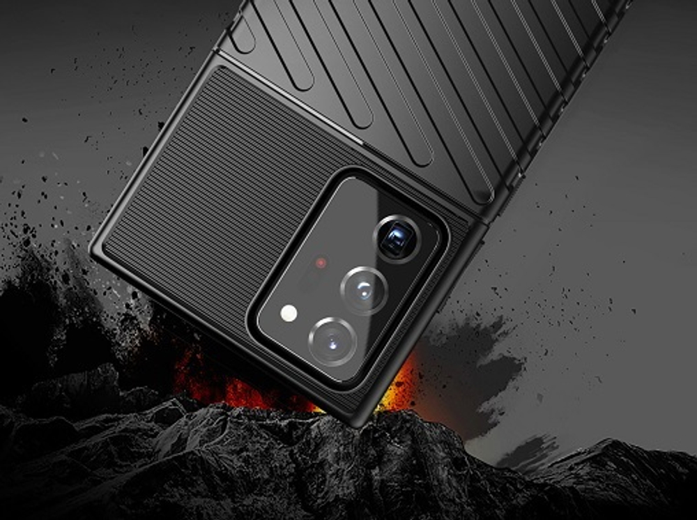 Чехол черный на телефон Samsung Galaxy Note 20 Ultra, противоударный, серия Onyx от Caseport