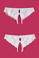 Кружевные эротические трусики с фигурными вырезами Alla