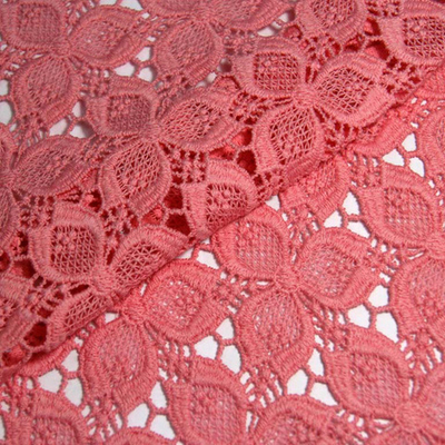 Кружевное полотно 100% хлопок, 120 см, розовый