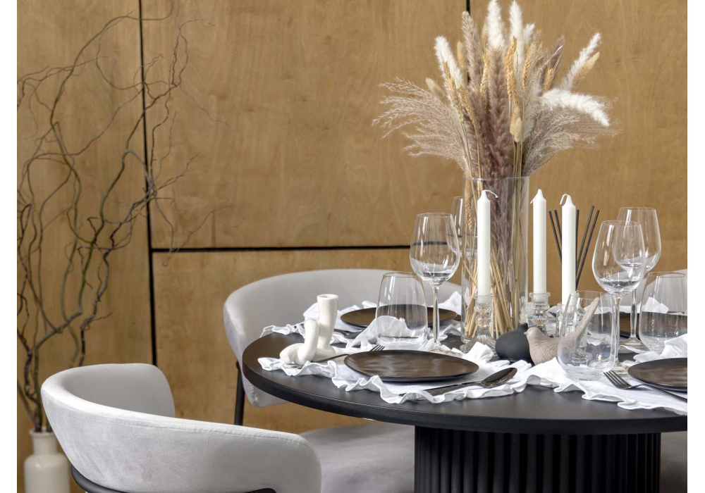 Стол деревянный Woodville Барел 90 черный, черный, ножки черные