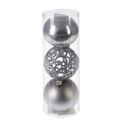 GAEM Набор из 3шт, Украшение новогоднее Шар "Трио фэнтези", D 8 см, L8 W8 H24 см