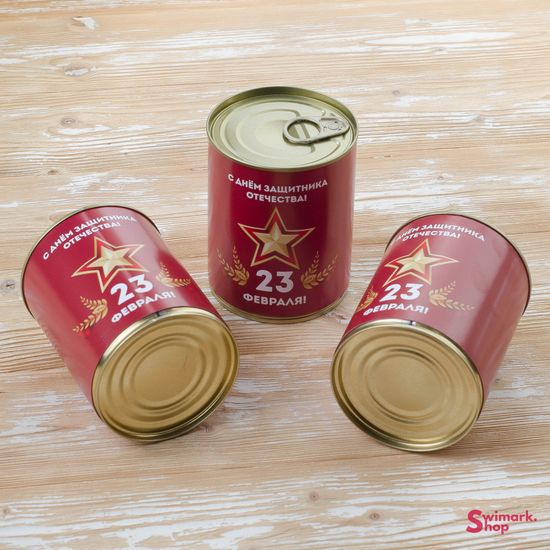Носки мужские в банке, 23 февраля С днем защитника отечества!", красная звезда, бордовая банка, 1 пара