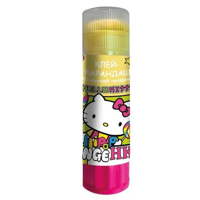 Клей-карандаш 15г. "Hello Kitty" на ПВП-основе, цветной (Центрум)