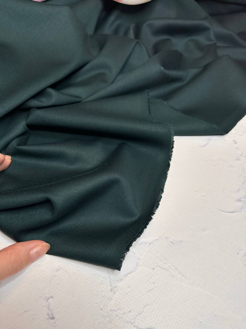 Костюмно-плательная смесовая однотонная поливискоза (64%полиэстер/33%вискоза/3%эластан, Сосна, 148, 285 гр/м2)