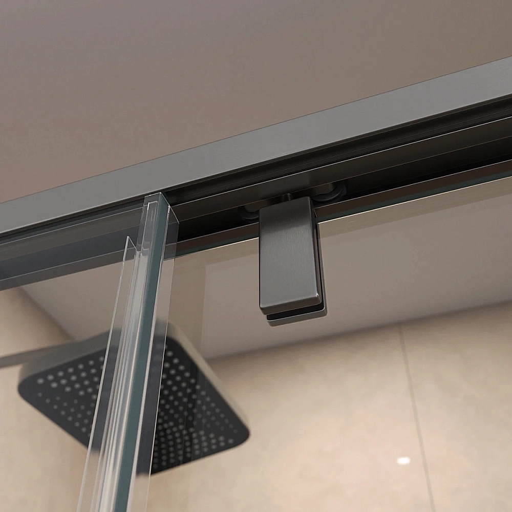 Душевой уголок BelBagno SOFT_CLOSE-1-AH-1 100х90 стекло прозрачное/профиль оружейная сталь