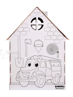 Дом-раскраска из картона "Пожарная станция" 5091382