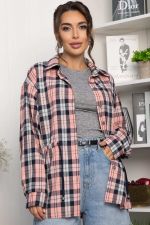 Рубашка хлопковая Джанет (персик/синий) Б14275-4М LT Collection