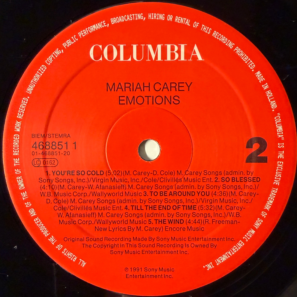 Mariah Carey ‎– Emotions (Голландия 1991г.)