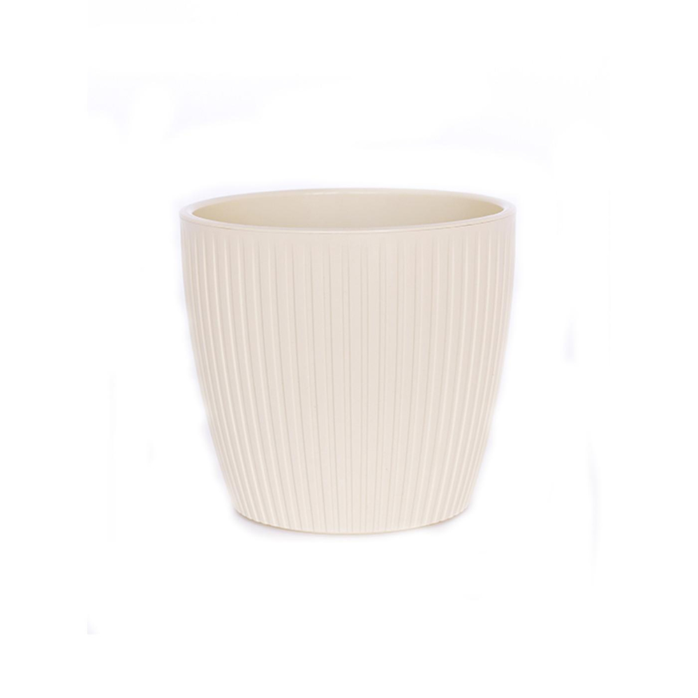 Кашпо пластиковое Эви d17,5см h15,5см v3л крем, с вкладкой