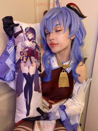 Мини дакимакура Баал Сегун Райдэн из Геншин Импакт | Genshin Impact арт. M0942, 60х20 см