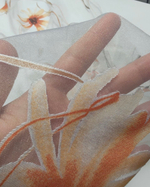 Органза Голд Текстиль арт. 1244918-3 оранжевые цветы (высота 300 см, Турция)