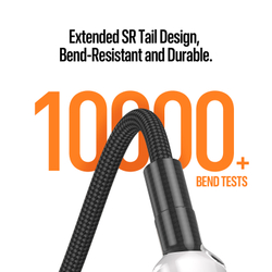 Кабель для быстрой зарядки 60W в тканевой черной оплетке длина 100см (1м) с разъемом Type C на Type C, серия WLCM Series от Dux Ducis