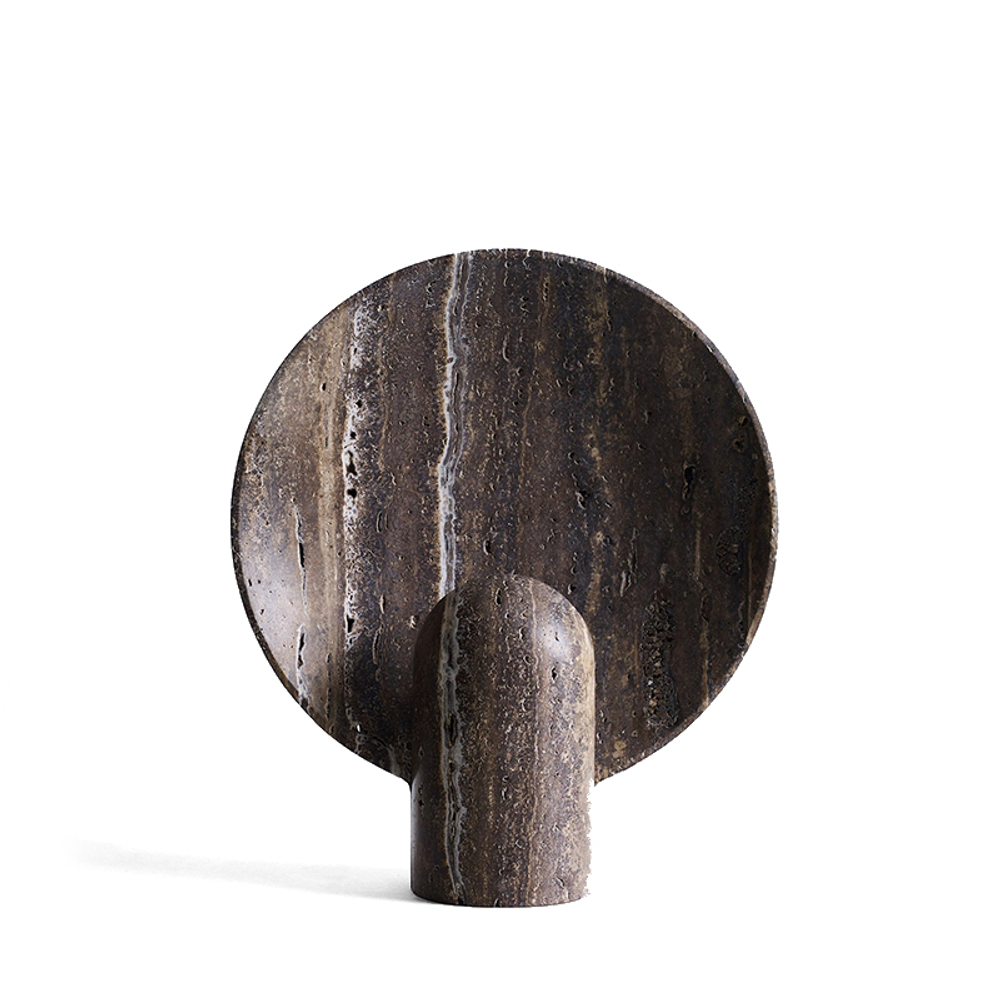 Table design lamp  BLACK TRAVERTINE SCULPTED LAMP by HENRY WILSON