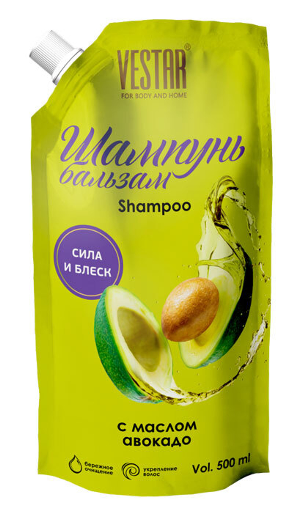 Шампунь для волос Vestar 2 в 1 Сила и Блеск 0,5 л .