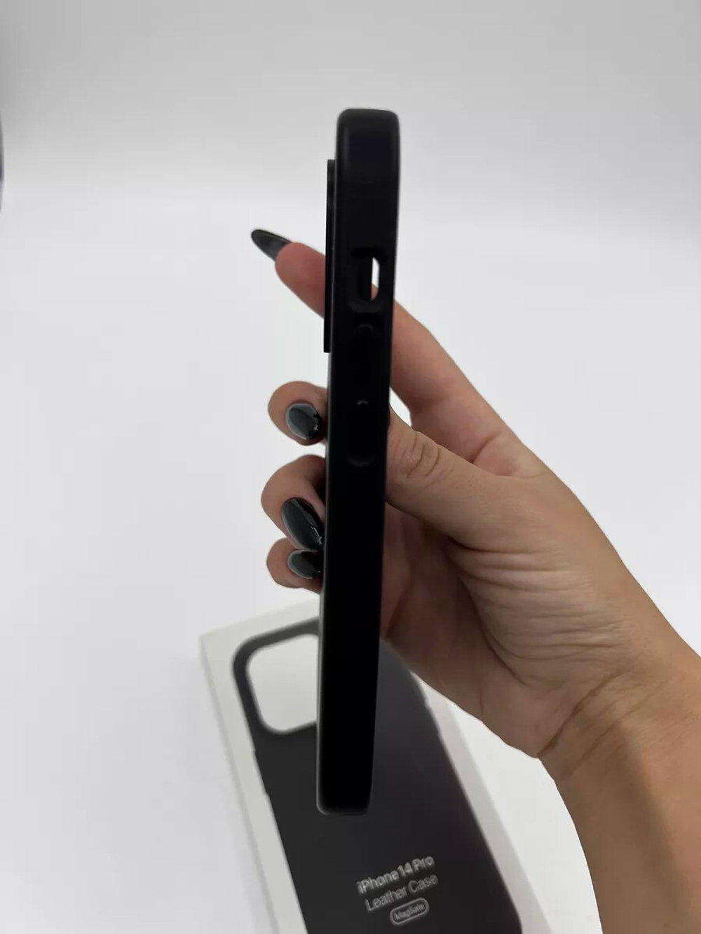 Кожаный чехол Leather Case iPhone 14 Pro | Black Черный