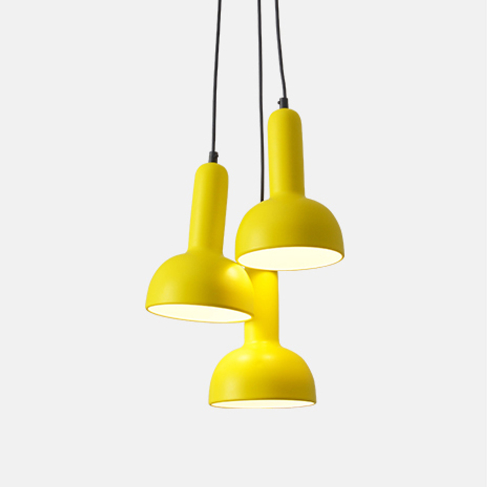 Pendant design lamp  TORCH S2 by Sylvain Willenz (Yellow,  3 lampshade )