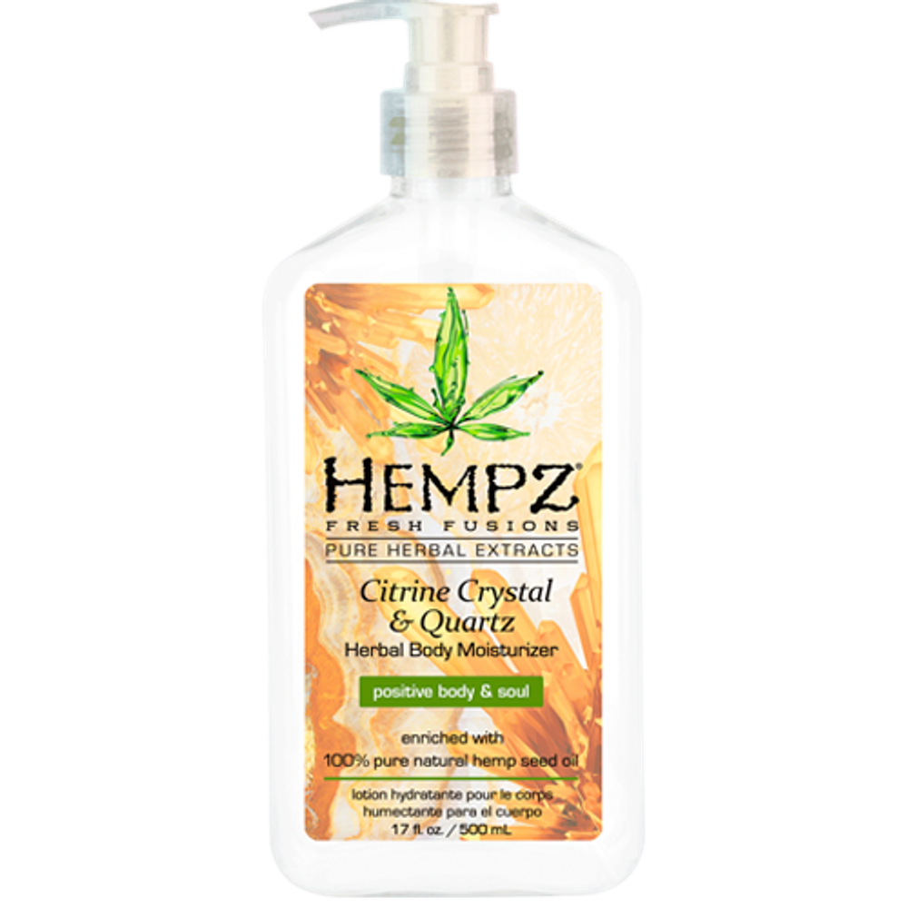 Молочко для тела с мерцающим эффектом HEMPZ Citrine Crystal & Quartz Herbal Body Moisturizer 500 мл