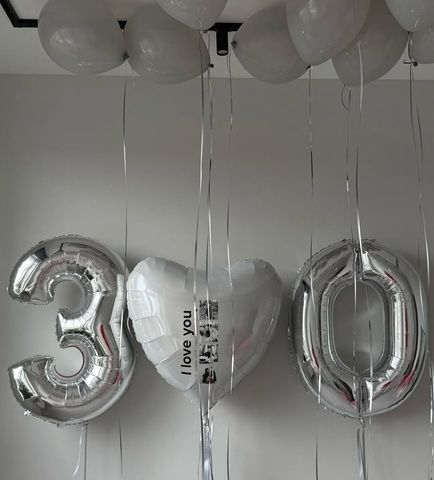 Шар сердце белое с фото на 30 лет