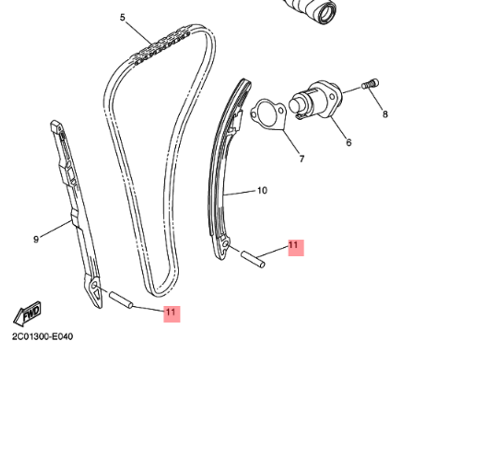 Фиксатор Yamaha 93607-44002-00