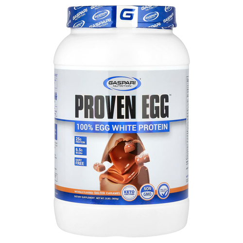 Gaspari Nutrition, Proven Egg, 100% протеин из яичного белка, соленая карамель, 900 г (2 фунта)
