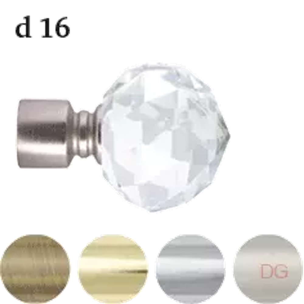 Наконечник для кованного карниза Кристалл шар D 16/19