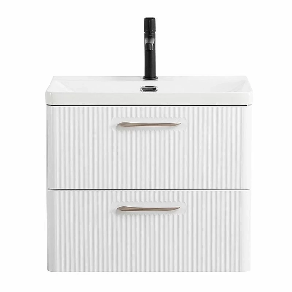 Тумба с раковиной BelBagno DUE-500-2C-SO-BL-P Bianco Lucido