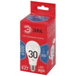 Лампа светодиодная ЭРА RED LINE LED A70-30W-865-E27 R 30Вт груша холодный дневной свет Е27 | Лампы cветодиодные Груша (A)