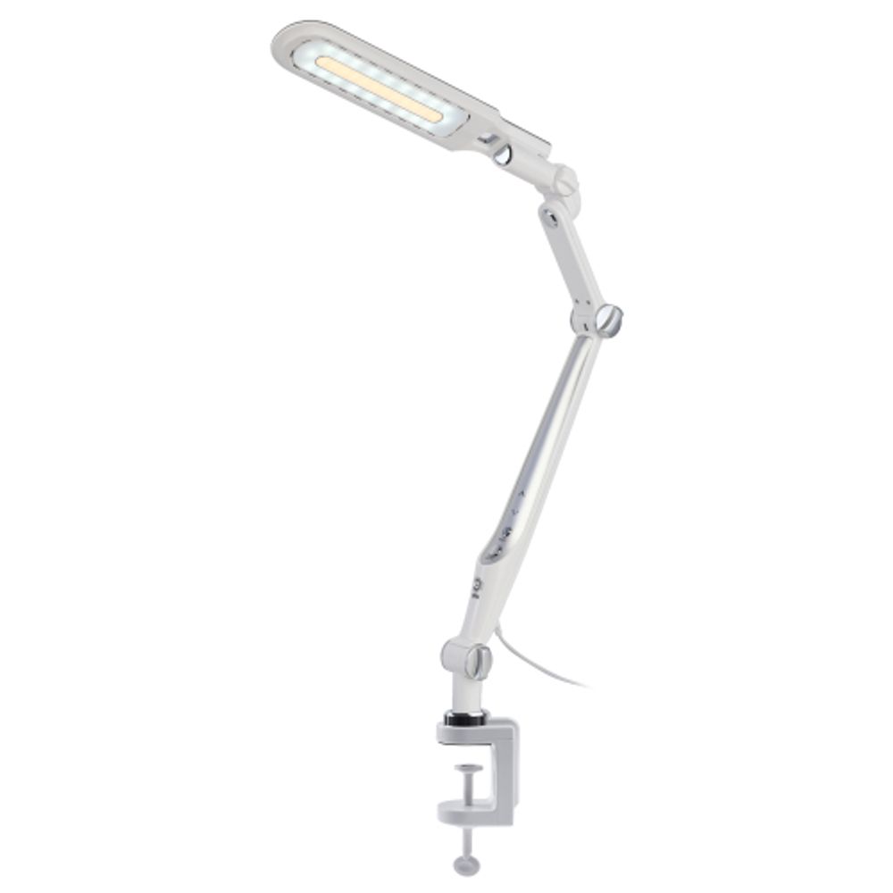 Настольный светильник ЭРА NLED-496-12W-S светодиодный на струбцине серебро